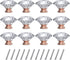 Tomorotec 12-Pack 40mm White Crystal Glass Cabinet Drawer Pull with Pink Base