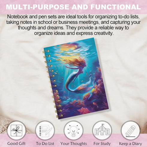 Mermaid Gifts Journal - 5.5x8.3 Inches Spiral Notebook, Ocean Decor Gifts for Women, Mermaids Gifts