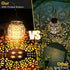 2 Pack Brizled Solar Lantern Lights, Outdoor LED Hanging Lantern Lights with Star Projection, Warm White Solar Garden