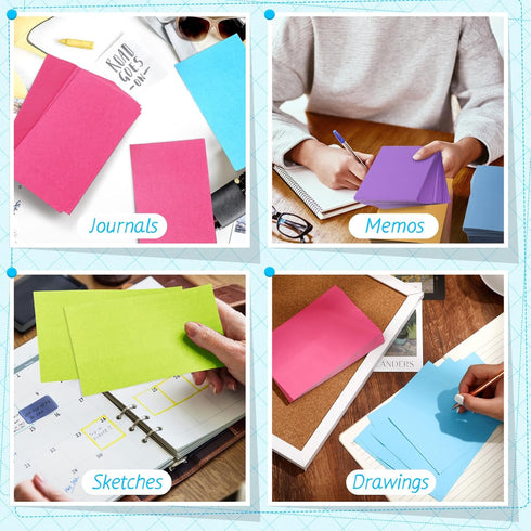 Ctosree 1440 Pcs Colored Index Card Blank Notecards, 4 x 6 Inch Flash Cards for Office School Supplies