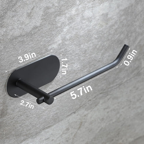 Hand Towel Holder, 2 Packs Black Self Adhesive Towel Bar, 6 3/10 Inch Towel Rack/Ring for Bathroom Kitchen