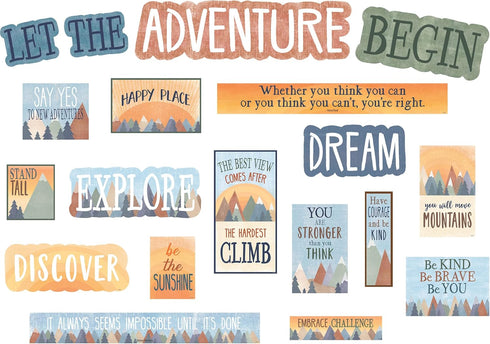 Teacher Created Resources Moving Mountains Let The Adventure Begin Mini Bulletin Board