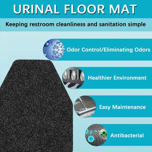 12 Pack Commercial, 17.5" 20.5", Basima Urinal Mats for Men Bathroom Washable Bulk Rubber Urinal Floor Mats for Toilet