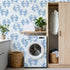 Kanworse 24"x118" Peel and Stick Wallpaper Blue Crab Watercolor Soft Waves Delicate Details Contact Paper Removable