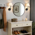 Generic Modern White Linen Wall Sconce, Handcrafted Wall Mounted Lamp with Double-Angle Arm, Hardwired Light Fixture