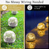 Honoson 3.9 Inch (4 Solar Globe Lights Outdoor - Waterproof Cracked Glass Balls for Lawn Patio Yard Backyard
