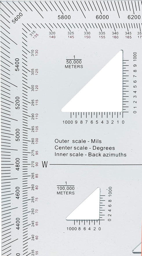 Counter Gotical Military UTM/MGRS Coordinate Scale Map Reading and Land Navigation Topographical Map Scale, Protractor