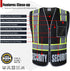 2 Pack 5 107-2015 (2/Black-22,2XL) Retro-Reflection Security Safety Vests Heavy Duty Black Mesh with Pockets and Front