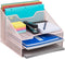 Mind Reader Desktop Organizer, Vertical File Holder, Metal Mesh, 12.5" L x 11.5" W x 9.5" H, Pink