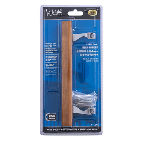 Wright Products Replacement Oak Sliding Patio Door Inside Handle Set, Wood/Aluminum Grey