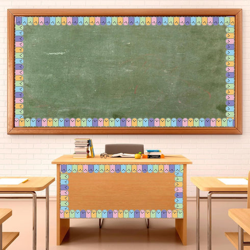Whaline 32.8Ft Halloween Bulletin Board Border - Pastel Color Ghost Die Cut Trim Roll for Classroom