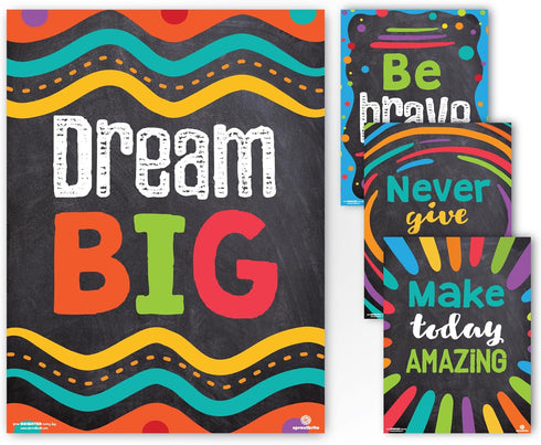 Sproutbrite Classroom Decorations - Motivational Posters for Teachers, Inspirational Bulletin Board and Wall Decor for