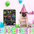 Tenare Colorful Dog Birthday Chalkboard Sign, Reusable Double Sided Milestone Board for Photo Props Party Supplies