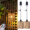Battery Operated Chandelier, Battery Hanging Pendant Light, Rattan Lights with Warm White