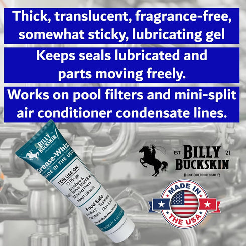 (4oz, 4 Pack) Commercial Grease-Whiz Food Grade Grease Lubricant - Food Grade Lube for Ice Cream Machine, Slushee