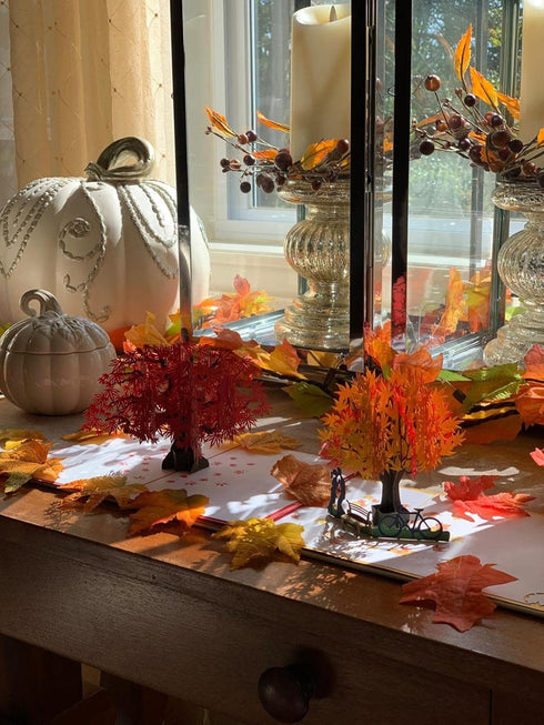 CUTEPOPUP Autumn Pop Up Card with Unique Couple and Maple Tree Design - Perfect Handmade Anniversary Gifts for Lover