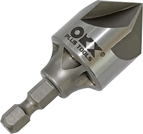 ORXPLUS Tools 5 Flute Metal Deburring Chamfer Drill Bit for Cleaning Pipe/Tube Burr, 87 Degree Quick Release Shank