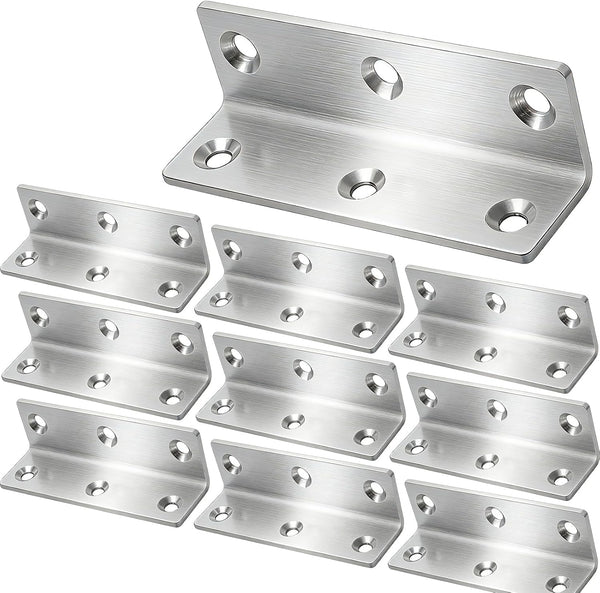 Evadow 20Pcs Stainless Steel Corner Braces Heavy Duty Inside Corner Brackets, 3.14" Right