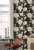 HAOKHOME 93242-1 Peel and Stick Wallpaper - Floral Vintage Roses Contact Paper Removable Black/Beige/Olive