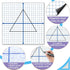 Teling 4 Pieces Jumbo Magnetic XY Coordinate Dry Erase Grid, 26 x 26 Inches for Classrooms and Teaching Tools