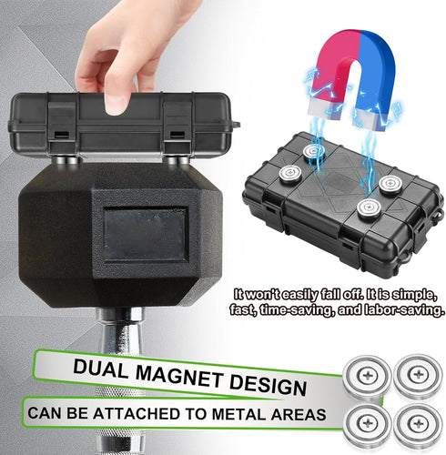 Upgraded Black Magnetic Key Box for Under Car, Waterproof Magnetic Key Holder for Outdoor Vehicles - Hidden Key Box