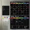 Hivillexun Magnetic Black Dry Erase Calendar White Board Set (3-Pack) for Home & Office, Includes 8 Markers