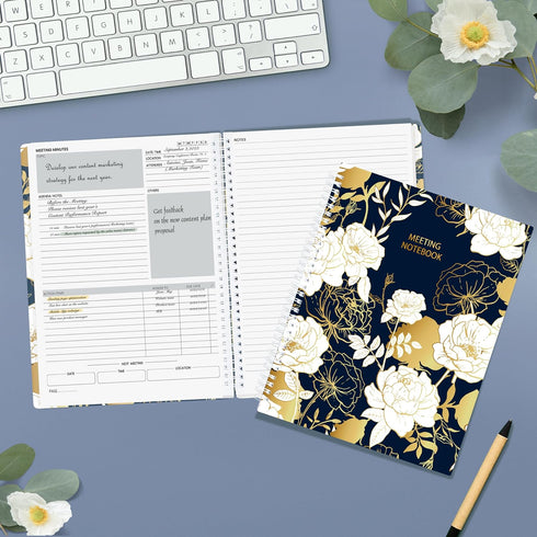 SUNEE Half Meeting Half Note - 8.5"x11" Professional Notebooks, 160 Pages A4 Size Project Planner for Office & Business