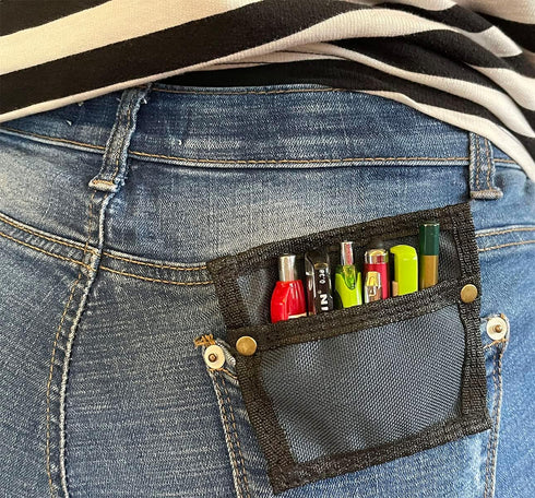 SUCHI Pocket Protector Pen Holder Organizer for Shirts, Multi-Purpose Pouch for School, Office, 2 PACK (Gray and Blue)