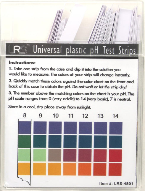 Plastic pH Test Strips, Universal Application, 100 Strips for Saliva, Soap, Urine, Food, Water, Soil Testing