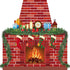 TaoBary Christmas Cardboard Fireplace, 35.4 x 38.6 Inch Red Brick Bulletin Board Decoration with PVC Garland