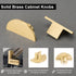 QOGRISUN 5-Pack Solid Brass Cabinet Pulls, Gold Half Moon Drawer Dresser Handles, 1-7/8-Inch Overall Length, Single Hole Pulls Knobs, Kitchen Cupboard Hardware, Brushed Brass Finish by QOGRISUN