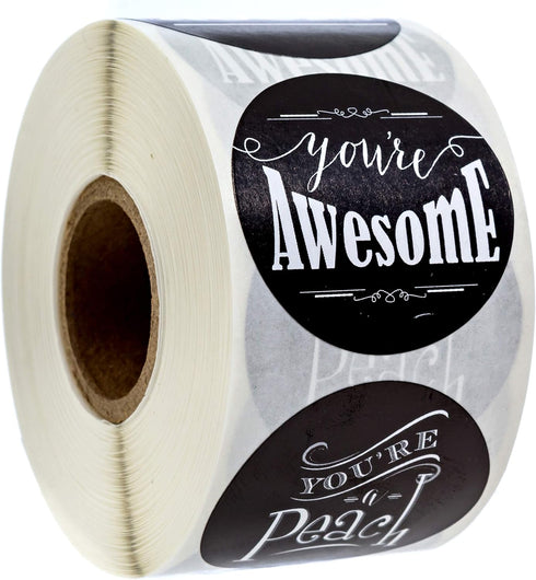 SBLABELS Retro Chalkboard Thank You Stickers - 500 Appreciation Labels Made in The USA