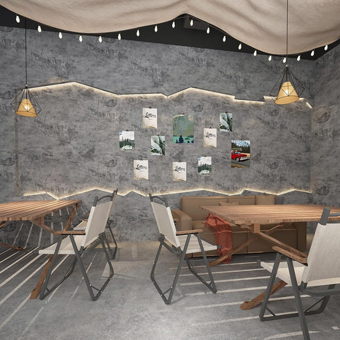 15.75" x 118" Dark Grey Concrete Wallpaper, Peel Stick Cement Contact Paper for Bathroom Kitchen, Waterproof Vinyl Film