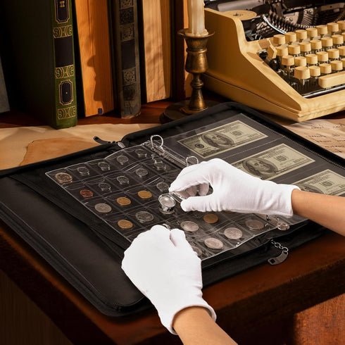 Coin Collection Book with 520 Pockets, Coin Holders, Coin Albums for Collectors, Paper Money Binder Organizer with Lock