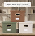 ZICOTO Set of 2 Decorative File Organizer Box - Collapsible Linen Filing Cabinets with Handles for Documents & Hanging