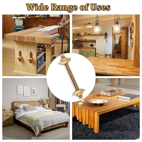 13 Pcs Furniture Fastening Connectors with Wrench, Table Top Fasteners for Butcher Blocks, Tables, and Bed Frames