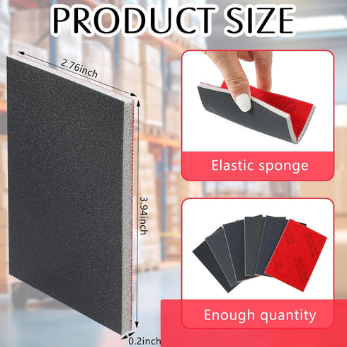 60 320-2500 Pcs Grit Sanding Sponge, Ultra Fine Sanding Sponges Pads, Soft Foam Shine Block Wet Dry Polish Pads, Ultra