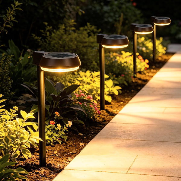 Kuronis Bright Solar Pathway Lights Outdoor,Dusk to Dawn Solar Driveway Lights,Good Battery Life