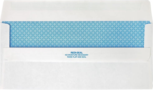 Quality Park #10 Left Window Security Tinted Envelopes, 500 per Box, 24 lb. White Wove, 4-1/8 x 9-1/2