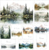 Thank You Cards Set of 20, 4x6 Inches Watercolor Nature Forest Cards with Envelopes for All Occasions