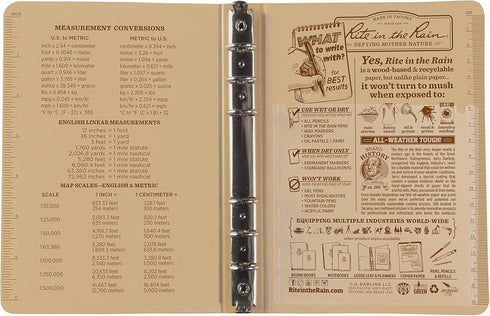 Rite in the Rain Tan All-Weather Binder, 1/2" Ring, 5 5/8" x 7 7/8" (No. 9200T)