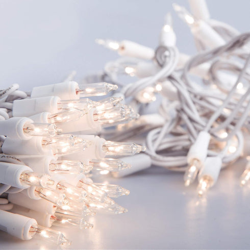 612 100 18 20 (Pack 2) Vermont Clear Christmas Lights on White Wire, UL Approved for Indoor/Outdoor Use, Foot