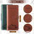 Fulmoon 8 x 3.7 Inch Hiking Logbook, 2 Pcs PU Leather Hiking Journal for Travel Diary Planner, Green, Brown