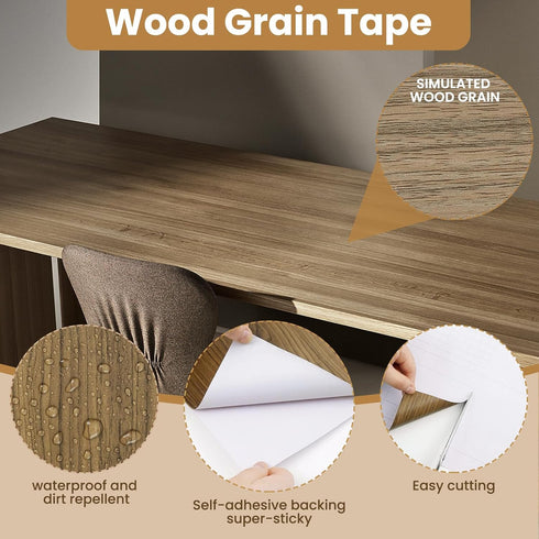 Wood Grain Repair Tape, 5.9 inch X 32ft Self Adhesive Colored Tape for Tables, Chairs, and DIY Projects