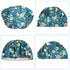 SATINIOR 6 Pieces Printed Bouffant Caps with Buttons, Elastic Turban Surgical Hats for Nursing and Working