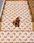BOHOOSKYLAR Summer 4 8"x30" Ocean Stair Treads Watercolor Red Crabs Yellow Lemon Farmhouse Indoor Non Slip Peel