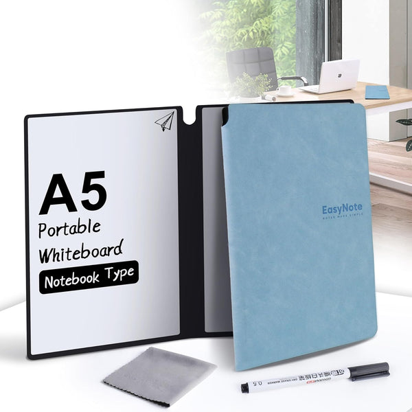 Portable Whiteboard, Mini A5 Dry Erase Notebook for Business Meetings, Office, Home Use