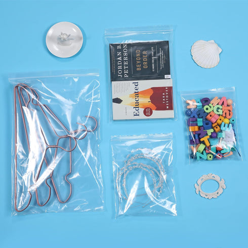 1000PCS 6"x9" Clear Small Plastic Resealable Poly Zip Bags - Durable Thick 2.4 Mil for Packaging