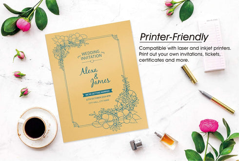 Gold Shimmer Paper, 100-Pack Metallic Cardstock, 92 lb Cover, Double Sided, 8.5 x 11 Inches, Perfect for Weddings