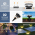 10 Pack SOLPEX Solar Ground Lights Outdoor Waterproof, Solar Powered Pathway Lights, Landscape Lighting for Garden